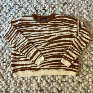 Zebra Print Cozy Knit Sweater